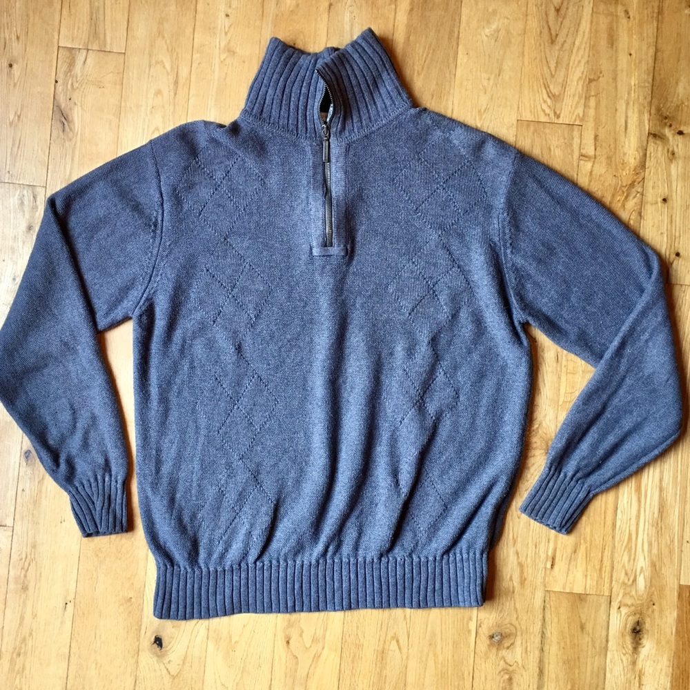 Geoffrey Beene Quarter Zip Long Sleeve Sweater